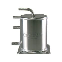 Base Mount 1Ltr Fuel Swirl Pot - Push on fittings - Silver