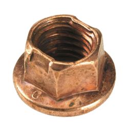 Flanged Copper Plated M8 Nut for Kart Wheels
