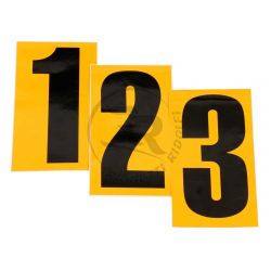 Number Stickers - Black on Yellow Background