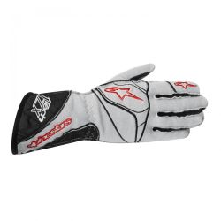 Tech 1-ZX Gloves - S (9) Silver/Red

