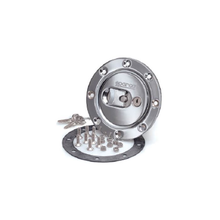 sparco fuel cap in aluminium c w lock key silver spa27004oa