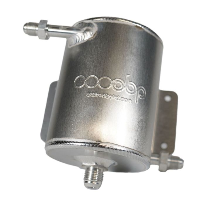 Bulk Head Mount 1Ltr Fuel Swirl Pot - JIC Fittings - Silver