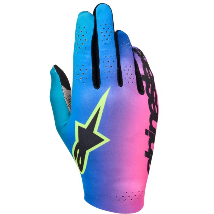 Sim Gloves Graphic 2 - Flou. Pink/Cyan/Black/Safety Yellow 