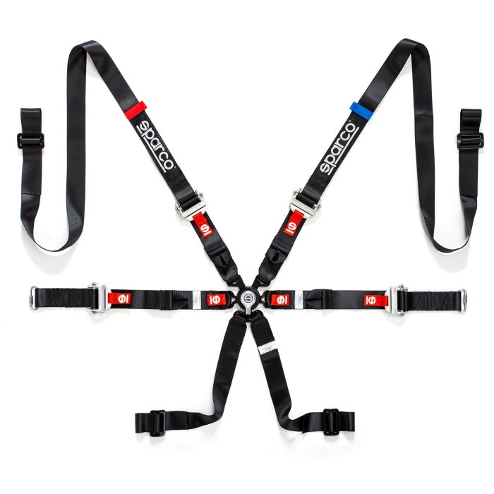sparco evo h 9 6 point harness spa04825h c