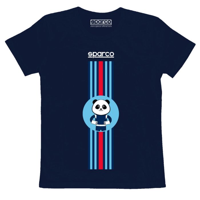 Sparco Stripes Design T-Shirt - Navy Blue