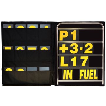 Standard Anodised Alu Pit Board Kit- Yellow Numbers & Bag