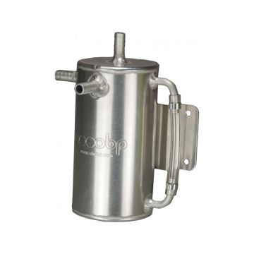 1 Litre Round Bulk Head Mount Catch Tank - 13mm Inlet - Silver