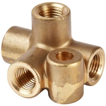 Brass Union 4 way female M10 x 1mm