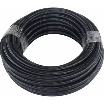PTFE Lined Stainless Steel Braided Hose with Black Nylon outer Braid