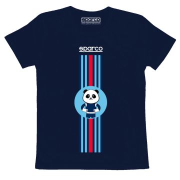 Sparco Stripes Design T-Shirt - Navy Blue
